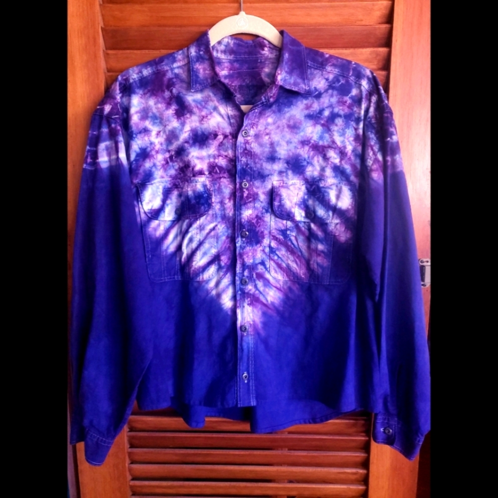 Basic Saturdays Blues Vintage Button Up Long Slee… - image 1